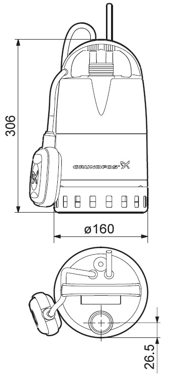 Grundfos Unilift CC Dimensions